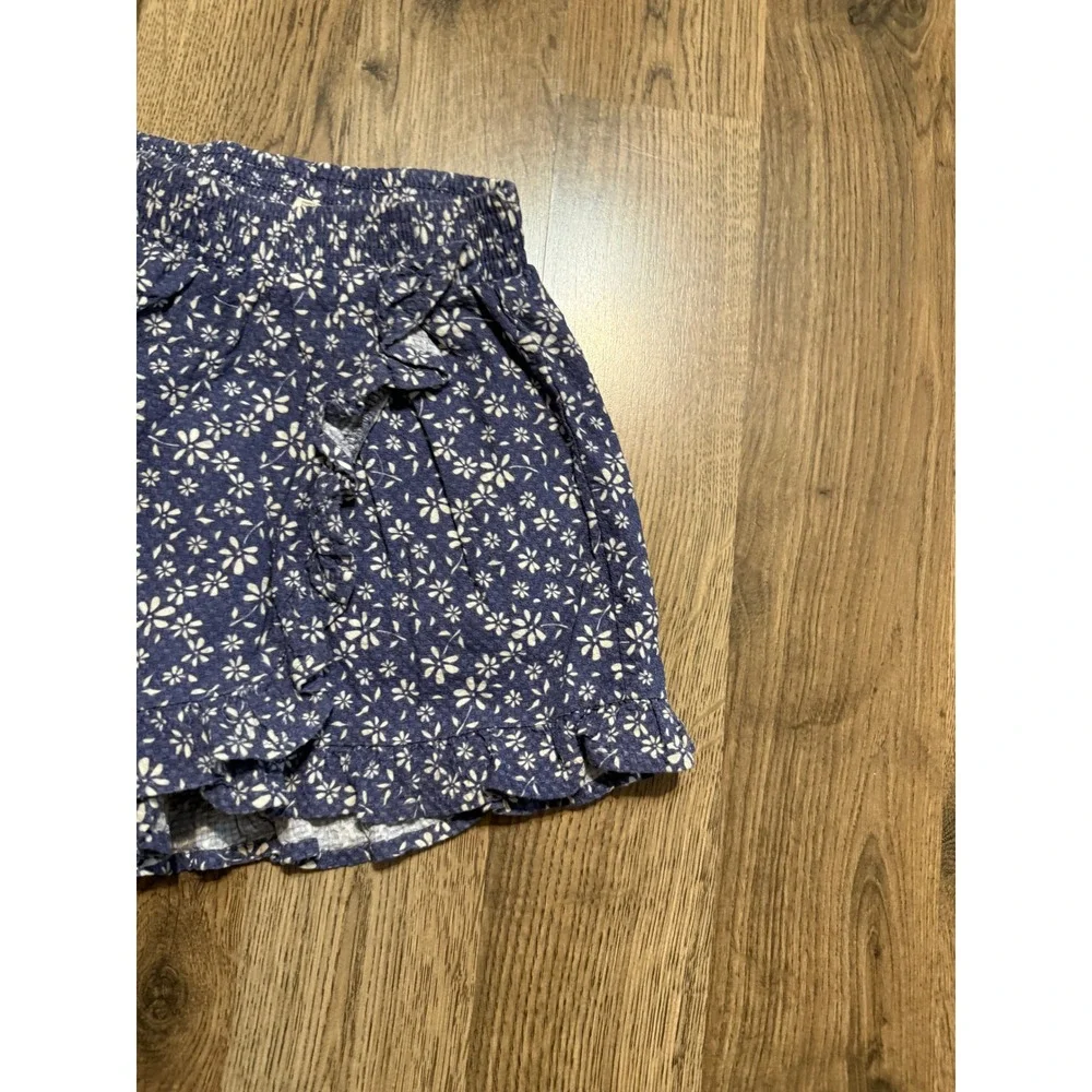 Jessica Simpson Floral Shorts Girls Size M (8) Blue Kids Ruffle Cotton Excellent